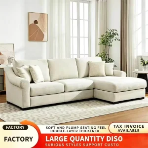 Modern Eco Friendly Fabric Modular Sofa with Deep Seat and Armrests Flexibly Combinable Cloud Sofa for Living Room