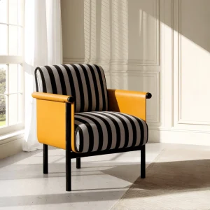 Modern Eco Friendly Golden Teak Leisure Sofa Chair for Home Furniture Bedroom Living Room Dining Home Office & Hotel Reception