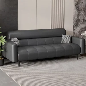 Modern Eco Friendly Leather Sofa Bed Set with Wooden Frame for Apartment Office Hotel Lobby Living Room Commercial Use