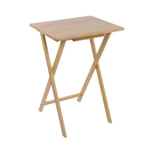 Modern Eco-Friendly Natural Bamboo Foldable Coffee Table with Storage Rack for Home Bar Living Room & Office
