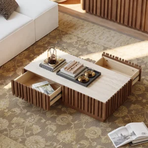 Modern Eco Friendly Nordic Wooden Coffee Tea Table Transformer for Living Room Office Home Furniture