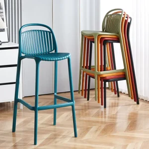 Modern Eco-Friendly PP Plastic Stackable Bar Stool Hotel Outdoor Restaurant Leisure Patio Garden Balcony Dining Room
