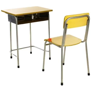 Modern Eco Friendly School Classroom Furniture Ergonomic Single Student Table Chair Set for Students Storage Drawer
