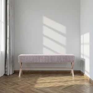 Modern Eco Friendly Solid Wood Fabric Ottoman Bench for Seating for Entry Bedroom or Hotel Shoe Changing Stool Bench