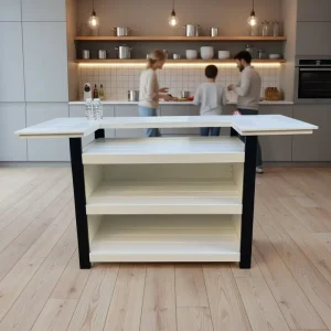 Modern Eco Friendly White HDPE Durable Bar Table UV Resistant Waterproof Outdoor Storage Cabinet for Hotel Park Commercial Patio
