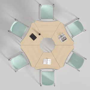 Modern Eco Friendly Wood Folding Training Room Table Classroom Splicing Desk Meeting Table Office