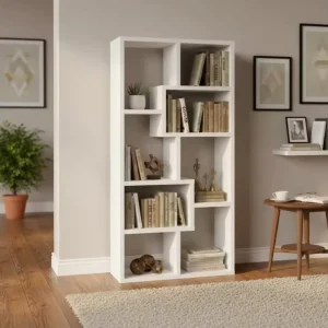 Modern Eco Friendly Wooden Commercial Office Bookshelf with Display Locker Stand and Magazine Rack