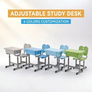 Modern Eco friendly Durable Plastic Student Desk Chair Set Custom Color Height Adjustable School Furniture Classroom