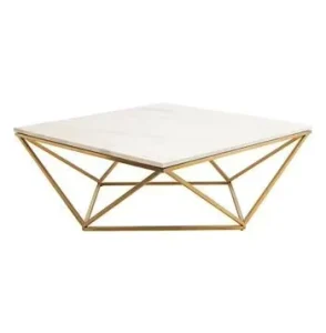 Modern Eco friendly Glass Top Metal Center Coffee Table for Living Room