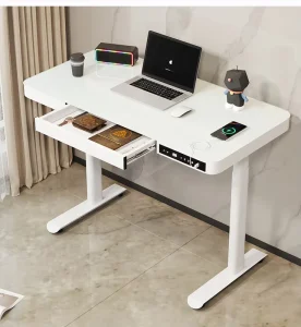 Modern Electric Lift Standing Desk with Smart Drawer Fast Wired Charging Extendable for Office