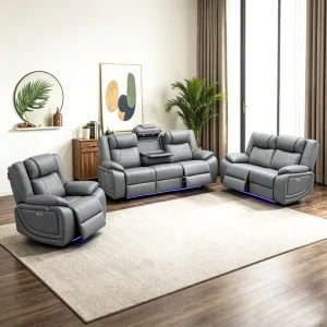 Modern Electric Living Room Sofa High Density Foam Comfortable Set Sofa with Power Headrest