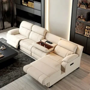 Modern Electric Lounge Sofa Corner Smart L Shaped Home Theater Furniture Multifunctional Living Room Foldable Massage Cooling