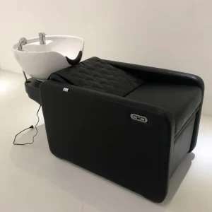Modern Electric Massage Shampoo Chair Adjustable Footrest High-Density Sponge Ceramic Basin Stainless Steel Frame 110-240V