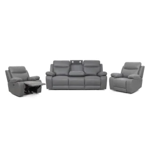 Modern Electric Recliner Sofa Set Wood Frame Tech Fabric Ergonomic 3+2+1 Motion Couch Remote Control OEM ODM Customization