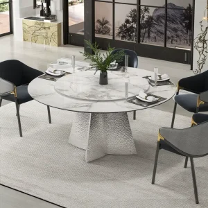 Modern Elegant 10 Seater Round Dining Table Set Restaurant Furniture for Kitchen or Hotel With 10 Seater Dining Table Chairs