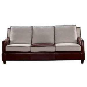 Modern Elegant Cowhide Retro Style American Furniture Wood Home Decor Sofa Treadle Office Chairs Sponge Filled for Villa Office