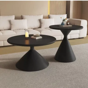 Modern Elegant Wooden Coffee Table Unique Tapered Design Durable Finish