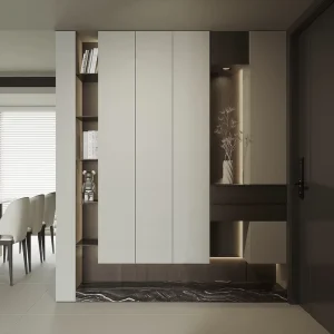 Modern Entryway Wooden Shoe Cabinet with Mirror Storage for Apartment Living Room Space Saving Design 50+ Pair Capacity