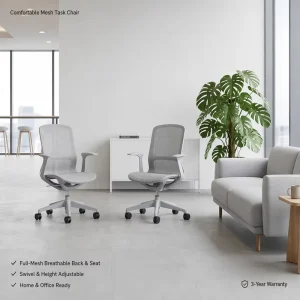 Modern Ergonomic Adjustable Office Chair with Fabric Mesh Back Swivel for Home & Hotel Office in Stock