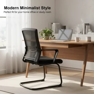 Modern Ergonomic Adjustable Swivel Executive Office Chair with Bow Design Iron Frame Plastic Legs for Home Office Conference Use