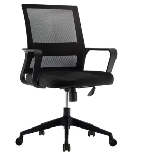 Modern Ergonomic Conference Room Black Mesh Adjustable Height Recline Short Back Visitor Computer Office Chair