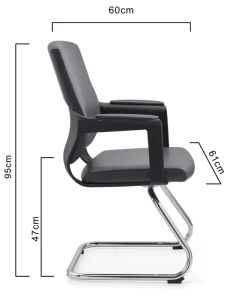 Modern Ergonomic Design PU Leather Office Chair with Aluminium Base for Home Office and Hotel Use