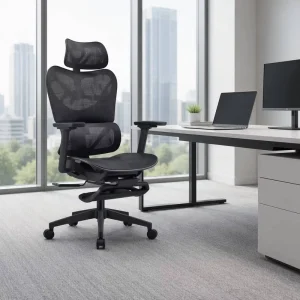 Modern Ergonomic Executive Mesh Office Chair with Adjustable Armrest for Office and Home Use