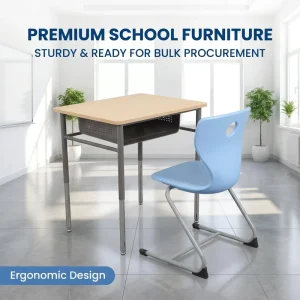 Modern Ergonomic Height Adjustable Student Desk Custom Size School Furniture for Primary Middle High School Classroom