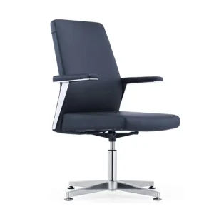 Modern Ergonomic Leather Executive Armchairs with Fixed Feet and Backrest Design