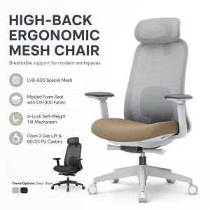 Modern Ergonomic Mesh Office Chair Height Adjustable Headrest Lumbar Support Armrest Swivel for Home & Office Use