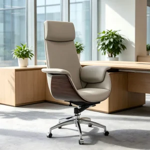 Modern Ergonomic Office Chair Synthetic Leather Executive Chair High Back Boss Desk Chair with Armrests