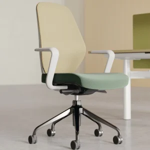 Modern Ergonomic Office Desk Chair with Padded Mesh Seat Adjustable Height Flip Up Arms Steel Frame for Comfortable Posture