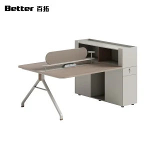 Modern Ergonomic Single Person Office Workstation Staff Desk with Partition Screen Easy Assembly Storage Cabinet for Open Office