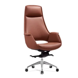 Modern Ergonomic Swivel Lounge Office Chair PU Leather Leisure Armchair with Leg for Conference Office Seating Furniture