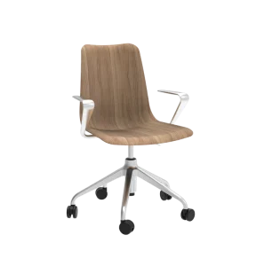 Modern Ergonomic Swivel Office Chair with High Back and Wood Frame for Modular Office Solutions
