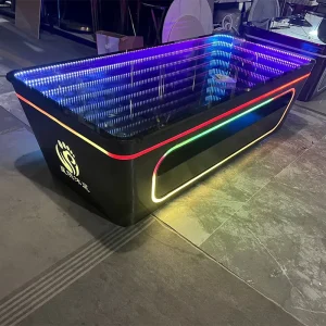 Modern European Illuminated Leather Coffee Table Bar Counter with Waterproof Design for Commercial Use