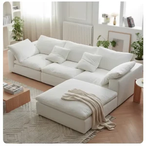 Modern European Luxury Three Seat Sofa Chesterfield Style Italian Genuine Leather Convertible Sponge Extendable
