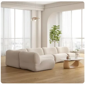 Modern European Luxury Three Seat Sofa Chesterfield Style Italian Genuine Leather Sponge Filled Convertible Extendable