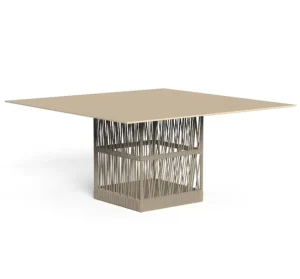 Modern European Outdoor Aluminum Rope Weave Dining Table for Hotels