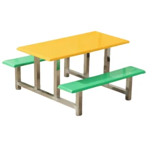 Modern European School Canteen Restaurant Dining Tables Chairs Set Strong & Durable Steel Commercial Furniture Customized Sizes