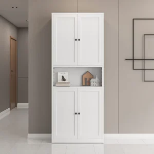 Modern European Style Living Room Furniture Metal Bookcase with Glass Doors Steel Storage Cabinet for Home Library