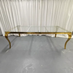 Modern Event Wedding Banquet Table Transparent Glass Crystal Rectangular Dining Table Family Hotel Party Furniture