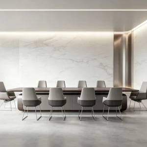 Modern Executive Conference Table Minimalist Meeting Table with Cable Management System