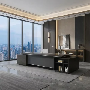 Modern Executive Desk E1 MDF Boss Table Imported Finish L Shaped Manager Desk Luxury CEO Office Furniture Desk