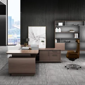 Modern Executive Desk Office Manager Table Computer Workstation With Storage And Cabinet For Manager Office