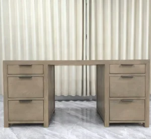 Modern Executive Desk Wood Home Office Desk Antique Style Computer Writing Desk with Storage Drawer