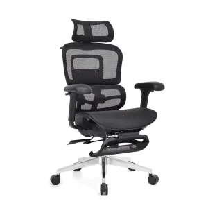 Modern Executive Ergonomic Mesh Office Chair Seat Sliding Function with Footrest 3D Armrest Office Table and Chair Set