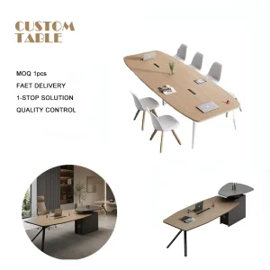 Modern Executive Meeting Furniture Set Conference Room Table and Chairs with Cable Management Large Office Desk Boardroom