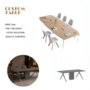 Modern Executive Meeting Furniture Set Conference Room Table and Chairs with Cable Management Large Office Desk Boardroom