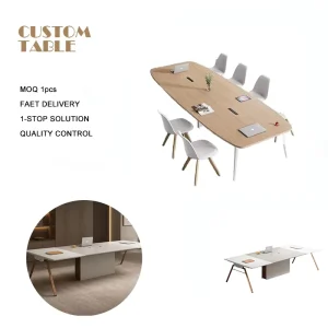 Modern Executive Meeting Room Luxury Boardroom Table with Cable Management for Corporate Office Conference Table for 10 Person